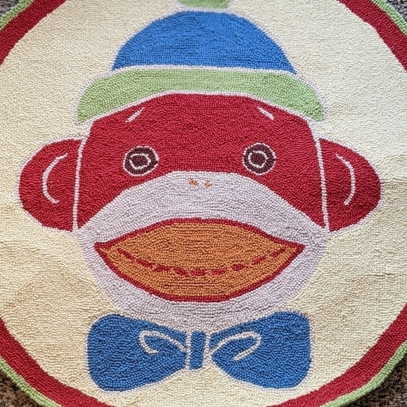Red Monkey Kids Fun Cute Throw Rug - Picture 5 of 7